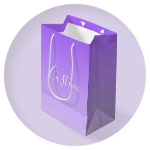Cursieve scriptnaam & Lichtpaarse ombre die bewerk Medium Cadeauzakje