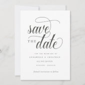 Cursieve scripttypografie save the date (Voorkant)