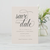Cursieve scripttypografie save the date (Staand voorkant)