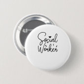 Cursieve sociale werker ronde button 5,7 cm (Voorkant /achterkant)