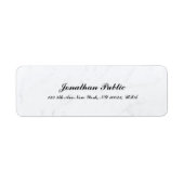 Cursieve Tekst Wit Marmer Moderne Eenvoudige Sjabl Etiket (Voorkant)