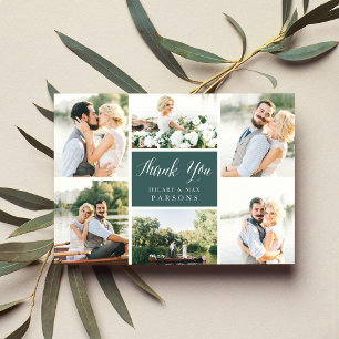 Cursif Carte de remerciements plat photo mariage