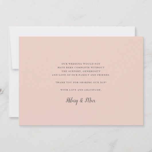 Cursif | Carte de remerciements plat photo mariage (Dos)