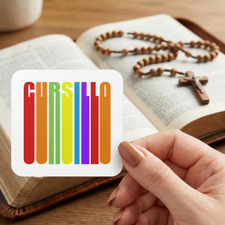 Cursillo Colorful Elongated Text Christian Faith Vierkante Sticker