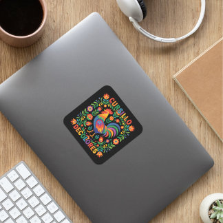 Cursillo DeColores Spaanse volkskunst haan Vierkante Sticker