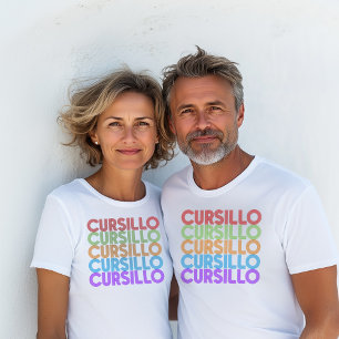 Cursillo Kleurrijke Gestapelde Regenboog DeColores T-shirt