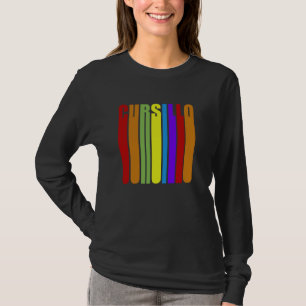 Cursillo kleurrijke langwerpige letters Christelij T-shirt
