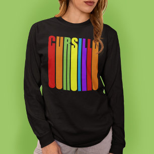 Cursillo Kleurrijke Verlengde Tekst Christelijk Ge T-shirt