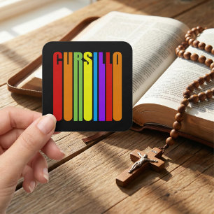Cursillo Kleurrijke Verlengde Tekst Christelijk Ge Vierkante Sticker