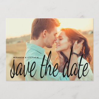 Cursive Chic Enregistrer le Carte photo Mariage de