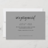 Cursive Chic Enregistrer le Carte photo Mariage de (Dos)