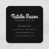 Cursive Hello Lettertype Vierkante Visitekaartje (Achterkant)