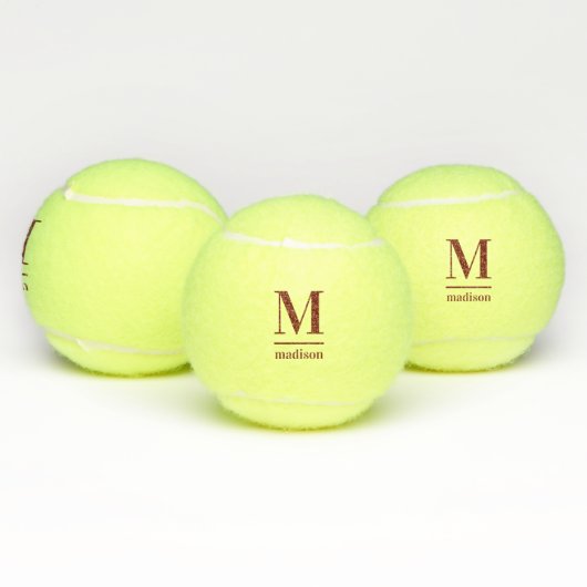 Curstom monogram en naam tennisballen (Multi)