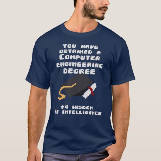 Cursus computertechniek afstuderen grappige rpg t-shirt (Voorkant)