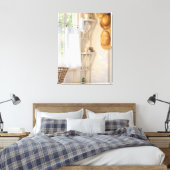 Curtain in the Wind Stretched Canvas Print (Insitu (Slaapkamer))