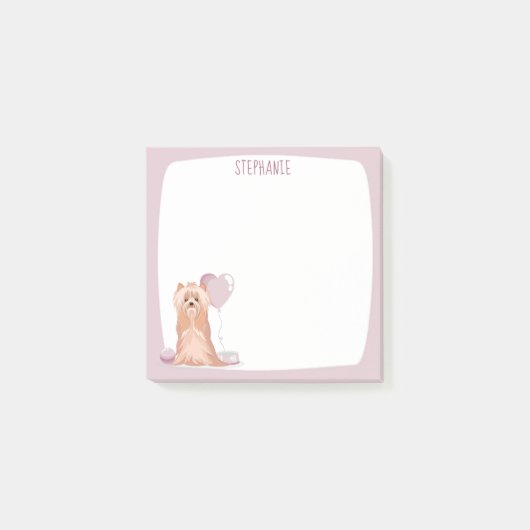 Curte Yorkshire Terrier Anniversaire Post-it Notes (Devant)