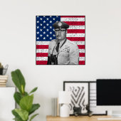 Curtis Lemay en de Amerikaanse vlag Poster (Thuiskantoor)