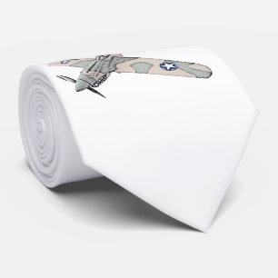 Curtis P-40 Warhawk Vliegtuig Potcil Illustratie Stropdas