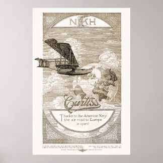  Curtiss Airplane Ad vanaf 1919 Poster