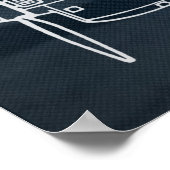 Curtiss P-40 Warhawk Blauwdruk Poster (Hoek)