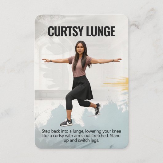 Curtsy Lunge Fitness Card with Blue Backing Save The Date (Voorkant)