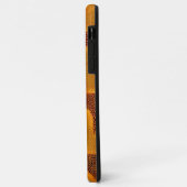 Curva laranja e pontos dourados sobre fundo marrom Case-Mate iPhone case (Achterkant/links)