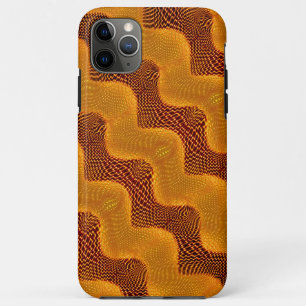 Curva laranja e pontos dourados sobre fundo marrom iPhone 11 pro max hoesje