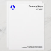 Curve Ball - blauw Briefhoofd Ontwerp (Voorkant / Achterkant)