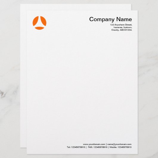 Curve Ball - Oranje Briefhoofd Ontwerp (Voorkant / Achterkant)