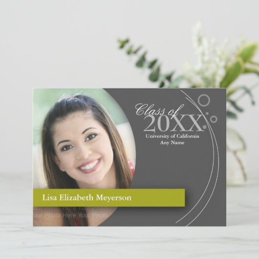 Curve en Stippen Afstuderen: Aangepast groen Kaart (Staand voorkant)