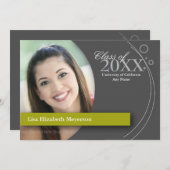 Curve en Stippen Afstuderen: Aangepast groen Kaart (Voorkant / Achterkant)