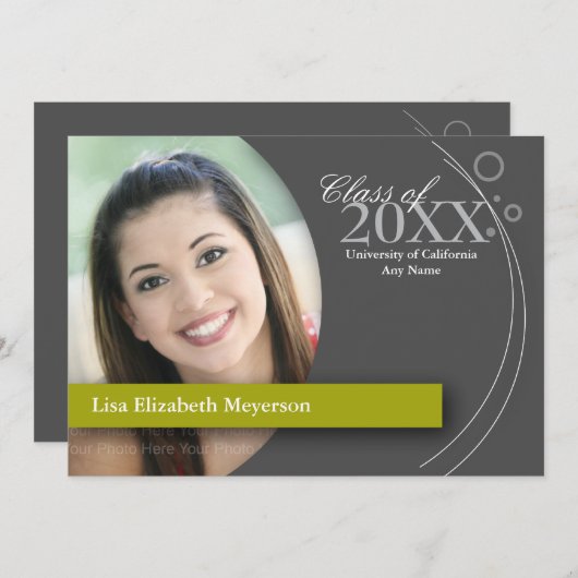 Curve en Stippen Afstuderen: Aangepast groen Kaart (Voorkant / Achterkant)