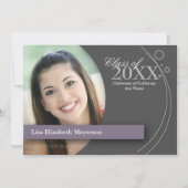 Curve en Stippen Afstuderen: Aangepast Paars Kaart (Voorkant)