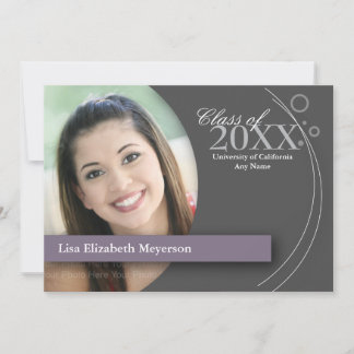 Curve en Stippen Afstuderen: Aangepast Paars Kaart