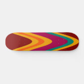 Curve kleurrijke regenboog Abstracte retroArt Deco Skateboard (Horizontaal)