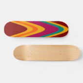 Curve kleurrijke regenboog Abstracte retroArt Deco Skateboard (Horizontaal)