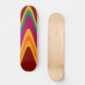Curve kleurrijke regenboog Abstracte retroArt Deco Skateboard (Voorkant)