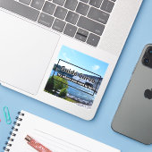 Curve van de gids - Het is waar u wilt zijn Sticker (Laptop met iPhone)