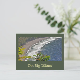 "CURVED BLACK SAND BEACH ONDERAAN WAIPI O VALLEY K BRIEFKAART