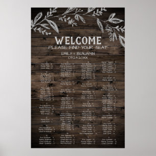 Curved Branch   Houten alfabetische zeegrafiek Poster
