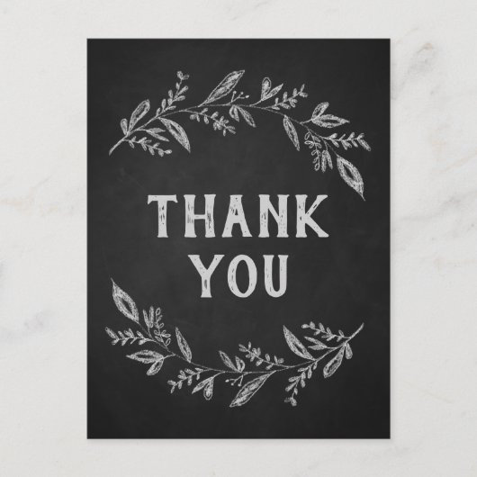 Curved Branches | Chalkboard Hartelijk dank Briefkaart (Voorkant)