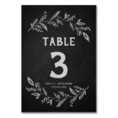 Curved Branches | Chalkboard-tabelnummer Kaart (Achterkant)