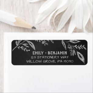 Curved Branches Chalkboard Wedding Etiket