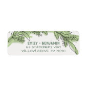 Curved Branches | Greenery Wedding Etiket (Voorkant)