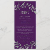 Curved Branches | Silver Dinner Menu Kaart (Voorkant)