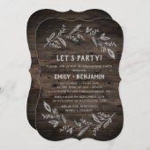 Curved Branches | Wooden Let's Party Kaart (Voorkant / Achterkant)