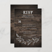 Curved Branches | Wooden Menu Choice RSVP-kaart (Voorkant / Achterkant)