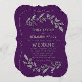 Curved Branches | Zilverweddenschap Kaart (Voorkant / Achterkant)