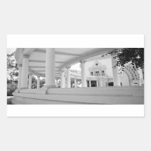 Curved Colonnade Black en White Photo Rechthoekige Sticker