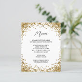 Curved Gold Glitter White Menu (Staand voorkant)